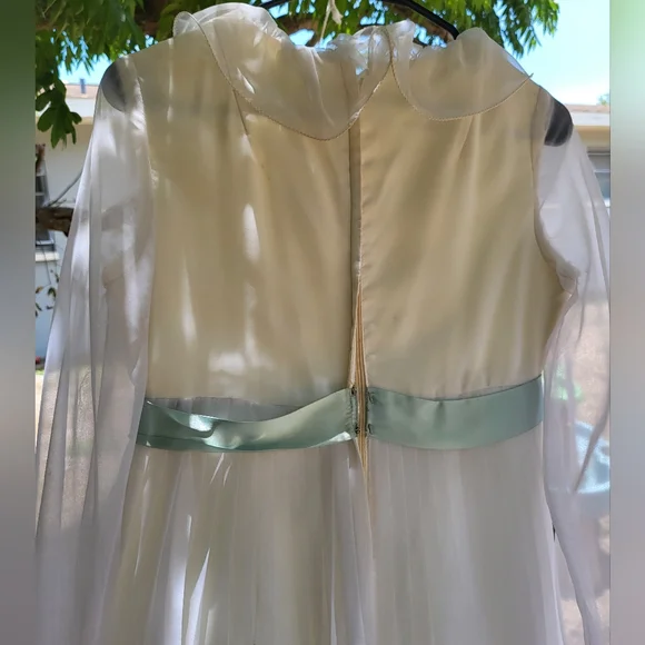 Sold Vintage 70's Ruffle Pleated Gown - Picture 7 of 8